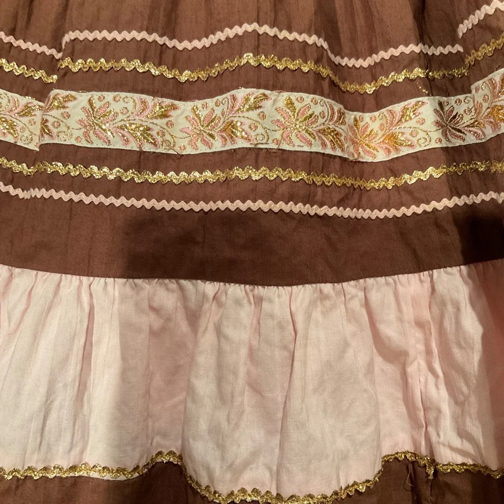 Vintage Peggy Lee brown and pink collared dress - Picture 5 of 11